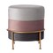 Round Velvet Ottoman Stool 16” Tall Tricolor with Gold Metal Stand